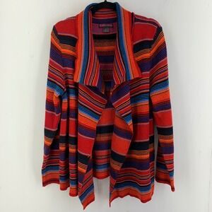 Rock And Roll Cowgirl Womens Large Cardigan Sweater Southwestern Aztec Boho Open